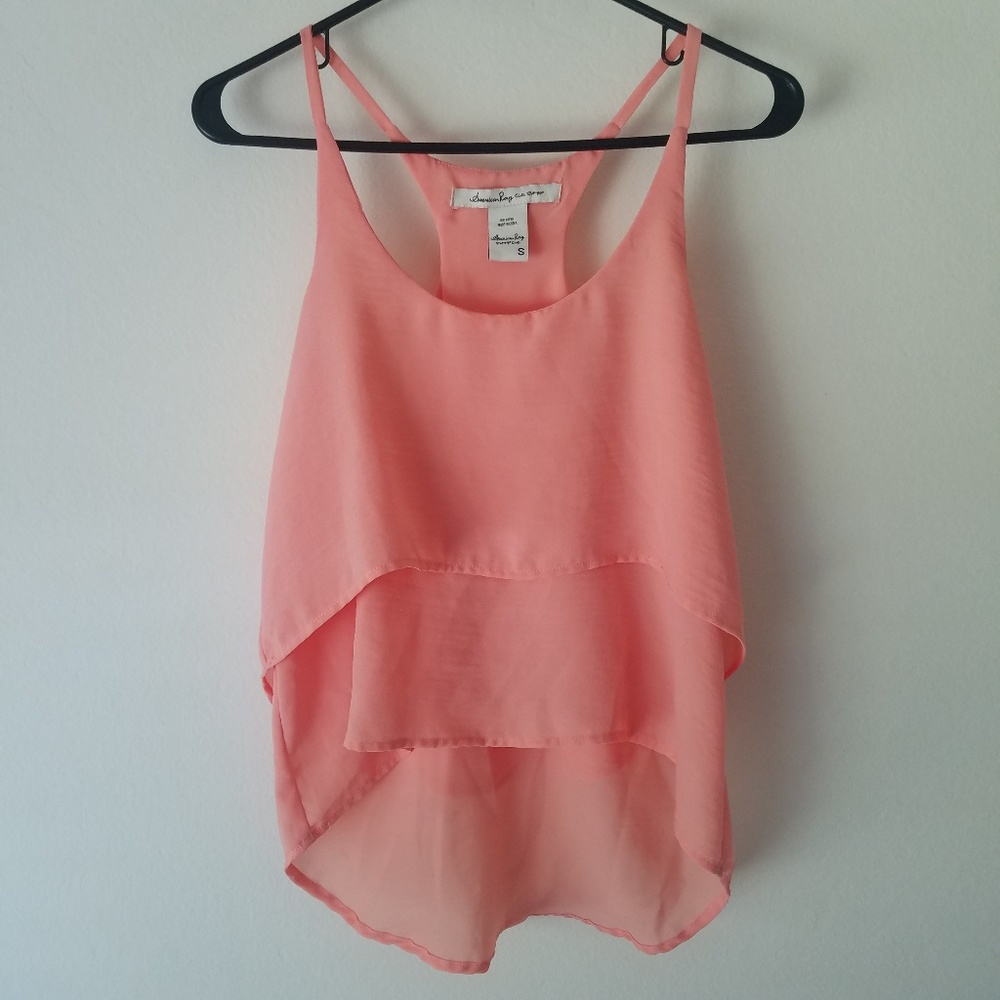 Spaghetti Top Layered Blouse